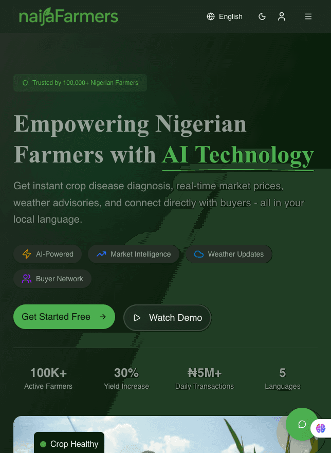 NaijaFarmers mobile view