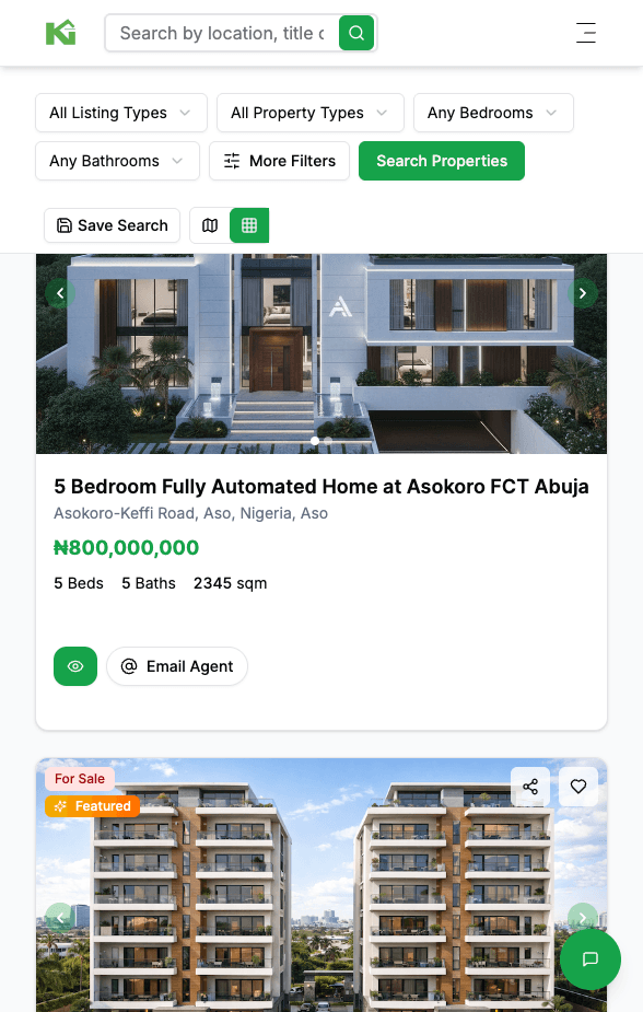 Naijaproperty mobile view